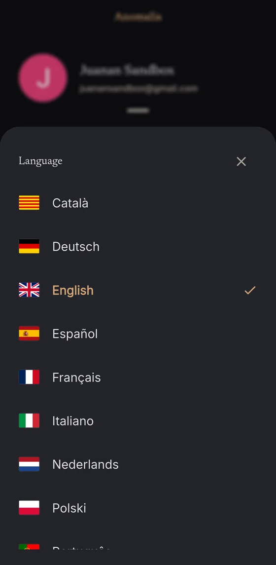 Dotze idiomes — els misteris mateixos, no només els botons.